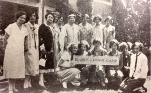 Girls Club at the first Degree of Honor Summer Camp, 1926