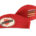 Red felt Service Cap submitted by member. The Cap displays all 8 merit stripes, earned by Junior members for doing good works.