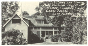 Postcard featuring the Summer Camp's club house.