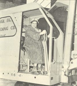 Edna Dugan breaking ground at the building site in the spring of 1960.