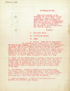1938 Christmas Party planning guide for Junior Directors.
