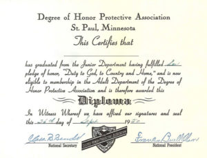 Sample Junior Diploma from 1950.