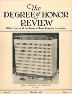 November 1959 issue announcing Degree of Honor's plans to construct The Degree of Honor Building.