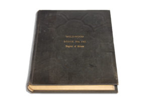 A Degree of Honor lodge Bible. The centerpiece of all lodge meetings was a bible opened to Mark 5:41, the verse from which the Degree of Honor motto is taken.